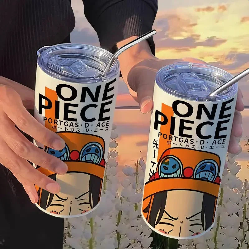 Copo com Canudo One Piece