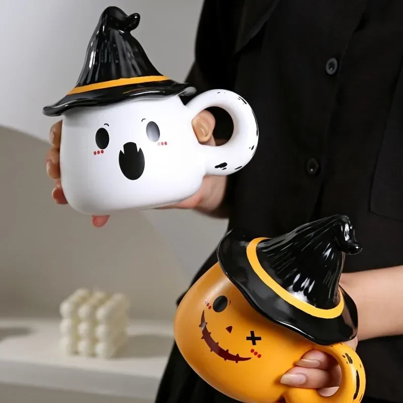 Caneca Fantasminha de Halloween com Chapéu