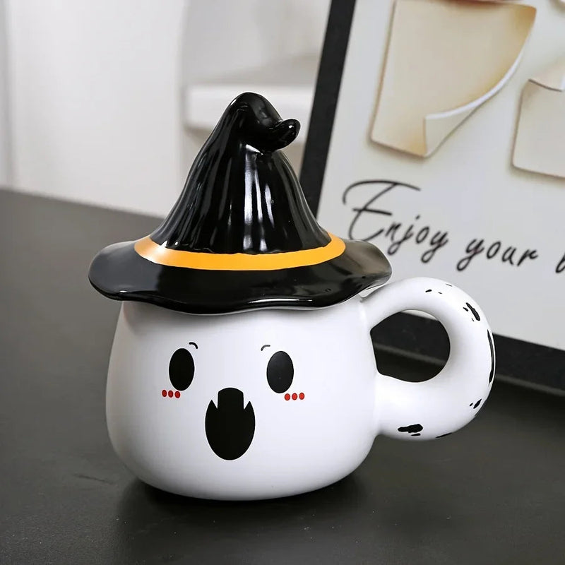 Caneca Fantasminha de Halloween com Chapéu