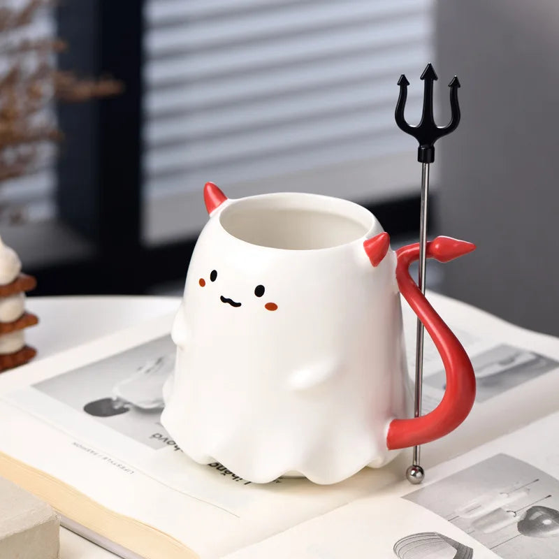 Caneca Fantasminha Diabinho de Halloween